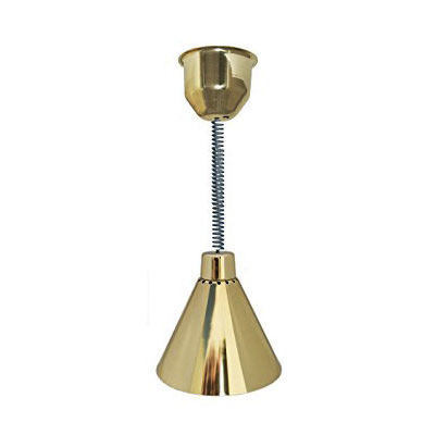 Hanson brass 400-ret-pb series decorative retractable heat lamp conical shade