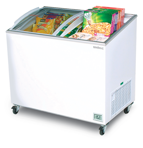 Bromic CF0300ATCG 264Lt Curved Glass Chest Freezer