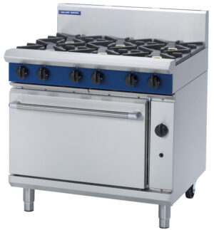 Blue Seal Black Series G506D-900mm Modular Gas Range with 6 Burner Cooktop on 2/1 GN Static Oven. (NAT Gas)