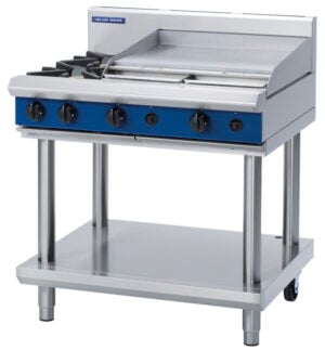 Blue Seal Black Series G516B-LS Gas Combination 2 Burner with 600mm Griddle. (LPG Gas)