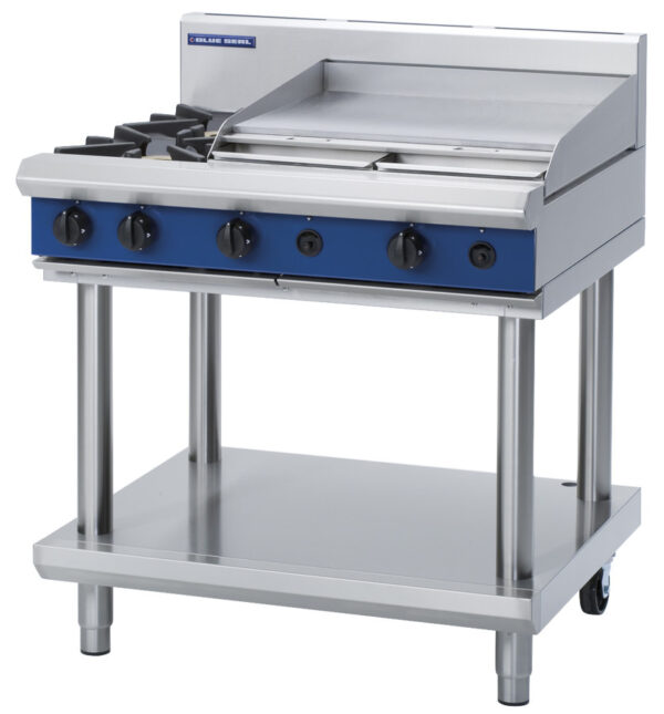Blue Seal Black Series G516B-LS Gas Combination 2 Burner with 600mm Griddle. (LPG Gas)