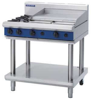 Blue Seal Black Series G516B-LS Gas Combination 2 Burner with 600mm Griddle. (NAT Gas)