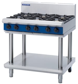 Blue Seal Black Series G516D-B 6 Burner Gas Cooktop (LPG Gas)