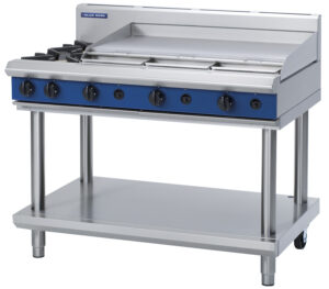 Blue Seal Black Series G518A-LS Gas Combination 2 Burner with 900mm Griddle (LPG Gas)