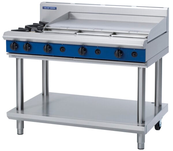 Blue Seal Black Series G518A-LS Gas Combination 2 Burner with 900mm Griddle (LPG Gas)