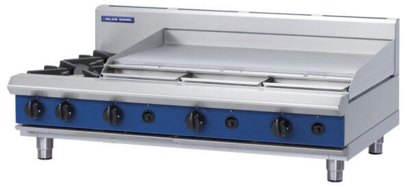 Blue Seal Black Series G518A-B Gas Combination 2 Burner with 900mm Griddle (LPG Gas)