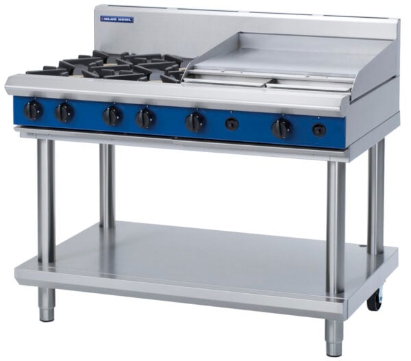 Blue Seal Black Series G518B-LS Gas Combination 4 Burner with 600mm Griddle (NAT Gas)