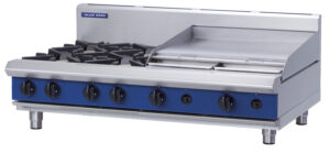 Blue Seal Black Series G518B-B Gas Combination 4 Burner with 600mm Griddle (NAT Gas)