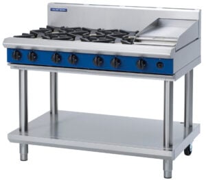 Blue Seal Black Series G518C-LS Gas Combination 6 Burner with 300mm Griddle (LPG Gas)