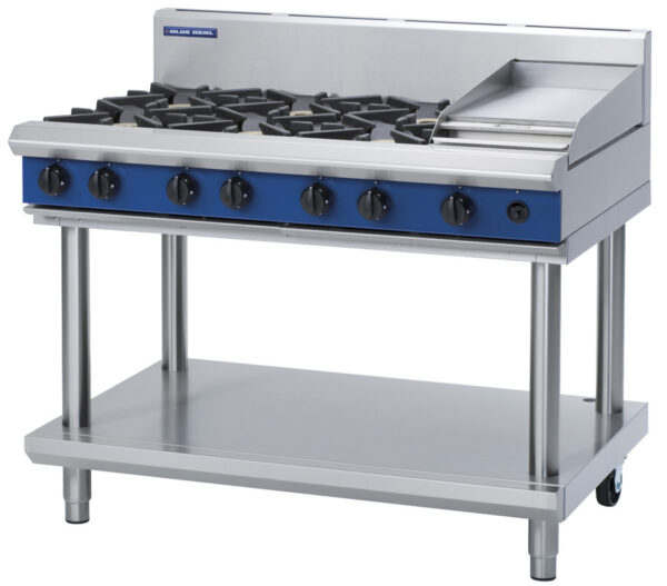 Blue Seal Black Series G518C-LS Gas Combination 6 Burner with 300mm Griddle (LPG Gas)