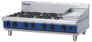 Blue Seal Black Series G518C-B Gas Combination 6 Burner with 300mm Griddle (NAT Gas)