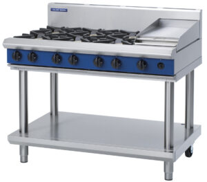 Blue Seal Black Series G518C-LS Gas Combination 6 Burner with 300mm Griddle (NAT Gas)