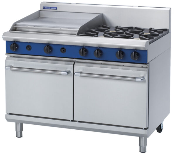 Blue Seal Black Series G528B Gas Combination 4 Burner and Griddle Oven Range (LPG Gas)