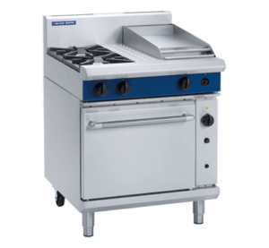 Blue Seal Black Series G54C Modular Gas Combination 2 Burner Cooktop with 300mm Griddle on 1/1GN Gas Convection Oven. (NAT Gas)