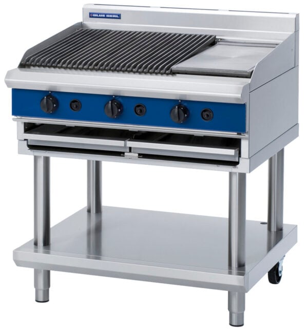 Blue Seal Black Series G596-LS 900mm Gas Chargrill (LPG Gas)