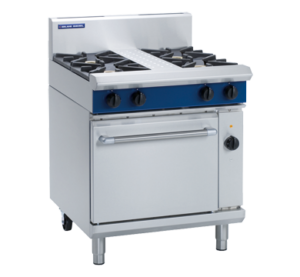 Blue Seal Black Series GE54C 750mm Gas Combination 2 Burner Cooktop with 300mm Griddle on Electric Convection Oven. (LPG Gas)