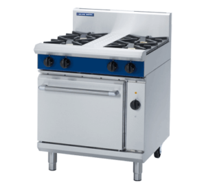 Blue Seal Black Series GE54D 750mm Modular Gas 4 Burner Cooktop on Electric Convection Oven. (LPG Gas)