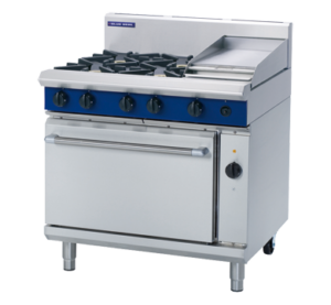 Blue Seal Black Series GE56C 900mm Gas Combination Cooktop on Electric Convection oven (LPG Gas)