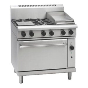 Waldorf RN8613GC Gas Combination 4 Burner and Griddle on Convection Oven (NAT Gas)