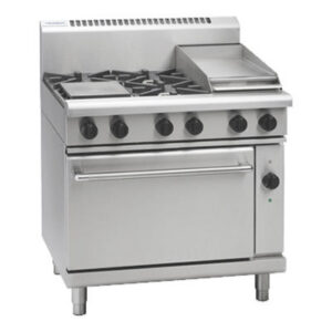 Waldorf RN8613GEC Gas Combination 4 Burner and Griddle on Electric Convection Oven. (NAT Gas)
