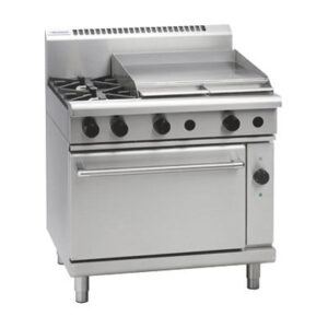 Waldorf RN8616GEC 900mm Gas 2 Burner Cooktop with 600mm Griddle on Electric Convection Oven. (NAT Gas)