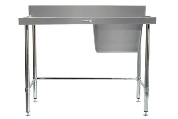 Simply Stainless SS05.6.1200.R.LB 1200x600mm Sink Bench Right Hand Side Bowl with Leg Brace