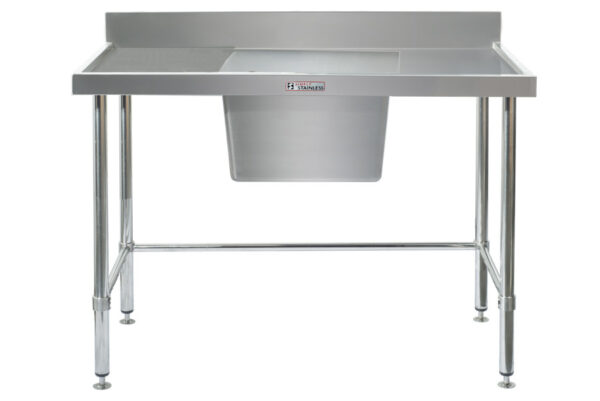 Simply Stainless SS05.6.1800.C.LB 1800x600mm Sink Bench Centre Bowl with Leg Brace
