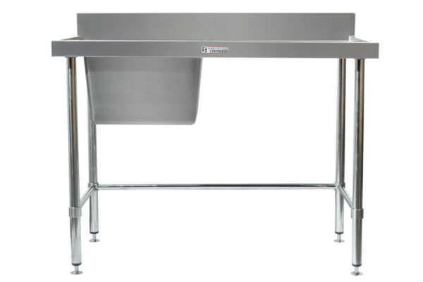 Simply Stainless SS05.6.1800.L.LB 1800x600mm Sink Bench Left Hand Side Bowl with Leg Brace