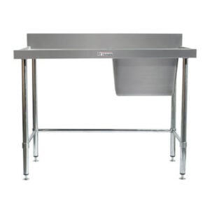 Simply Stainless SS05.6.1800.R.LB 1800x600mm Sink Bench Right Hand Side Bowl with Leg Brace