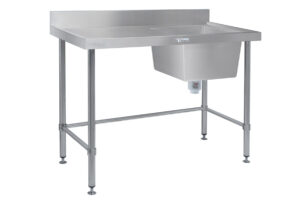 Simply Stainless SS05.6.2100.R.LB 2100x600mm Sink Bench Right Hand Side Bowl with Leg Brace