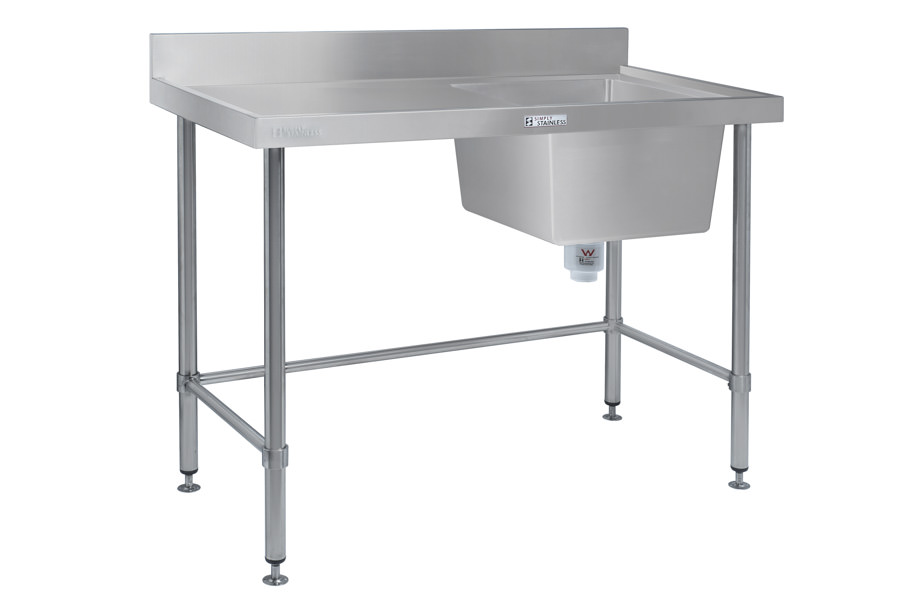 Simply Stainless SS05.7.1200.R.LB 1200x700mm Sink Bench Right Hand Side Bowl with Leg Brace Simply Stainless SS05.7.1200.R.LB 1200x700mm Sink Bench Right Hand Side Bowl with Leg Brace