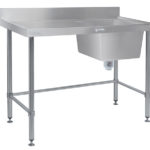 Simply Stainless SS05.7.1500.R.LB 1500x700mm Sink Bench Right Hand Side Bowl with Leg Brace