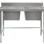 Simply Stainless SS06.6.1500LB 1500x600mm Double Sink Bench with Leg Brace