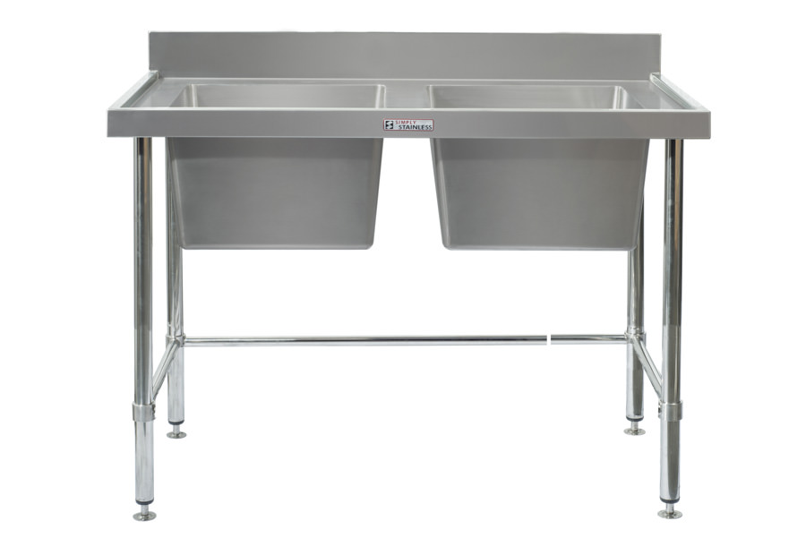 Simply Stainless SS06.6.1500LB 1500x600mm Double Sink Bench with Leg Brace Simply Stainless SS06.6.1500LB 1500x600mm Double Sink Bench with Leg Brace