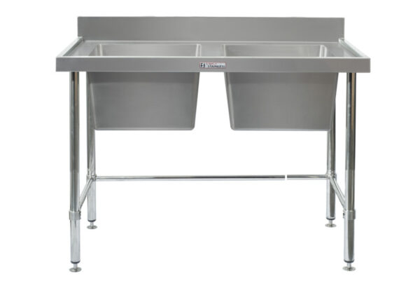 Simply Stainless SS06.7.1200LB 1200x700mm Double Sink Bench with Leg Brace