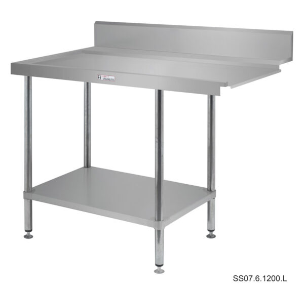 Simply Stainless SS07.7.1650.L 1650x700mm Left Hand Dishwasher Outlet Bench