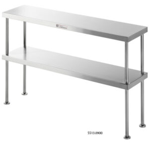 Simply Stainless SS13.1500 1500x300mm Double Bench Mounted Over Shelf