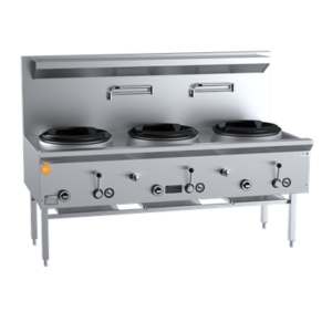 B&S UFWWK-3-D-NG Triple Hole Waterless Wok -3x Duckbill Burner