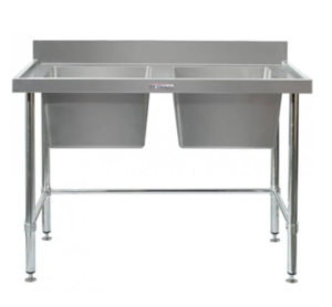 Simply Stainless SS06.6.1200LB 1200x600mm Double Sink Bench with Leg Brace