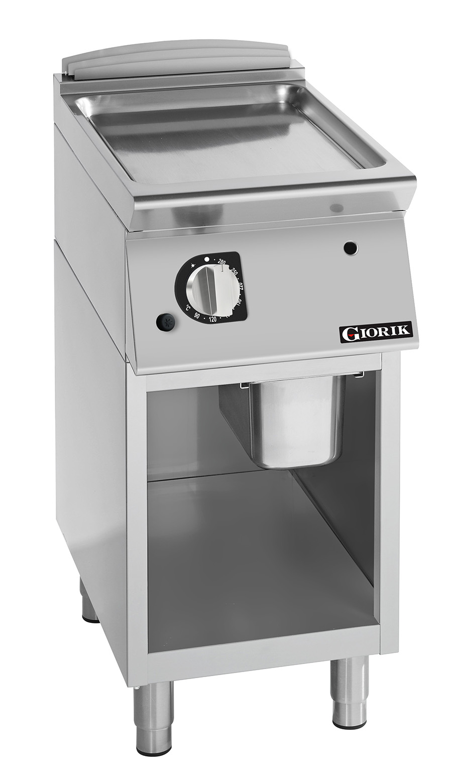 Giorik FLG72GCRXT 400mm Gas Smooth Satin Chrome Plate Frytop/Griddle on