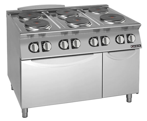 Giorik CE76TET 6 Round Plates Electric Boiling Top with Oven and Storage