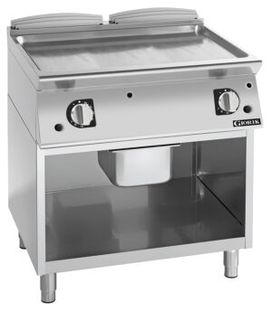 Giorik FLG741GCRXT 800mm Gas Smooth Satin Chrome Plate Frytop/Griddle on Open Base (NAT Gas)
