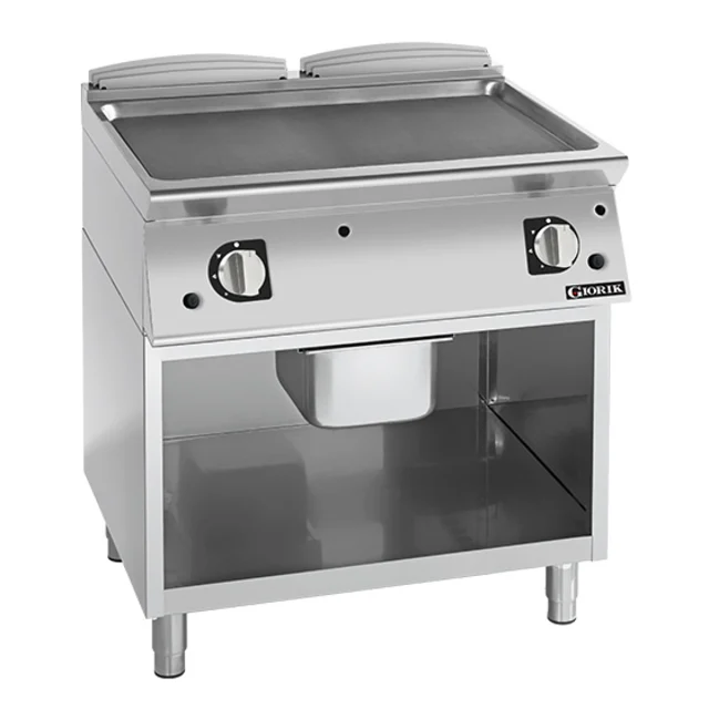 Giorik FLE741GFT 800mm Electric Smooth Mild Steel Plate Frytop/Griddle on Open Base Giorik FLE741GFT 800mm Electric Smooth Mild Steel Plate Frytop/Griddle on Open Base
