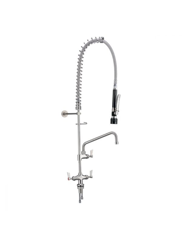 3 Monkeez T-3M53058 Dual Hob Mount Pre Rinse Spray with 12" Pot Filler