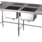 Simply Stainless SS06.7.1800LB 1800x700mm Double Sink Bench with Leg Brace