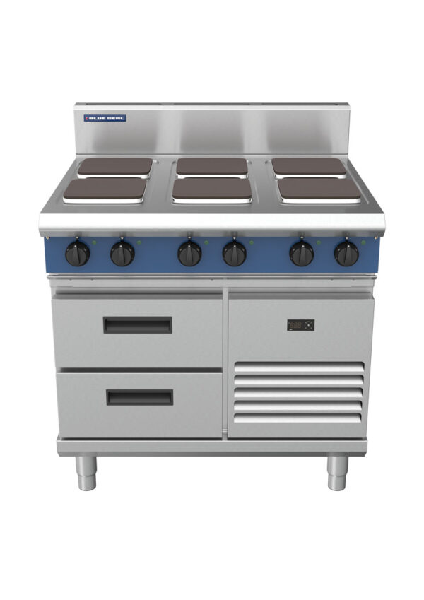 Blue Seal Evolution Series E516S-RB 900mm Modular Electric Cooktop with Sealed Hobs on Refrigerated Base