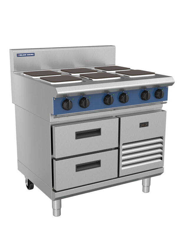 Blue Seal Evolution Series E516S-RB 900mm Modular Electric Cooktop with Sealed Hobs on Refrigerated Base - Image 2