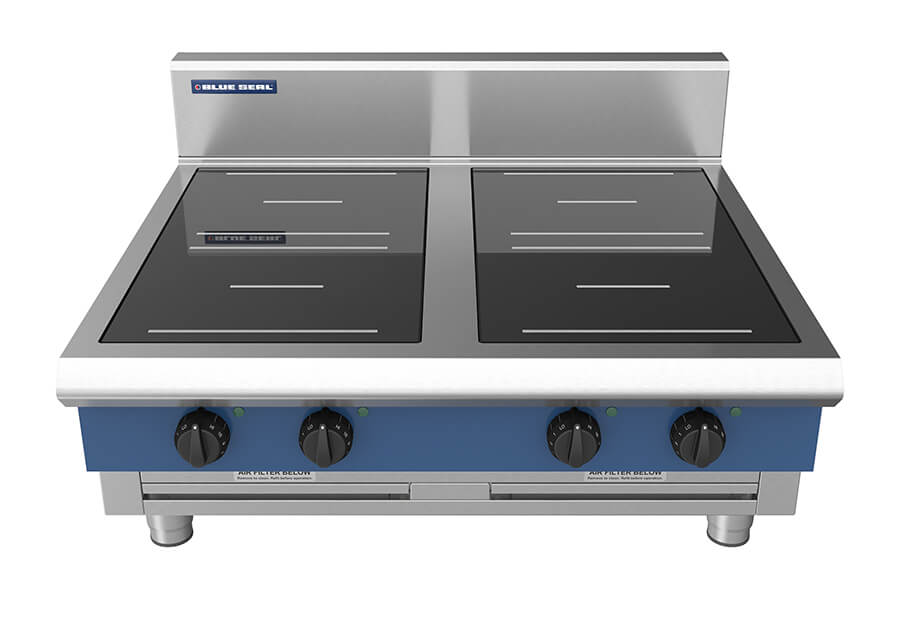 Blue seal evolution series in514r3-b 900mm four round induction benchtop cooktop