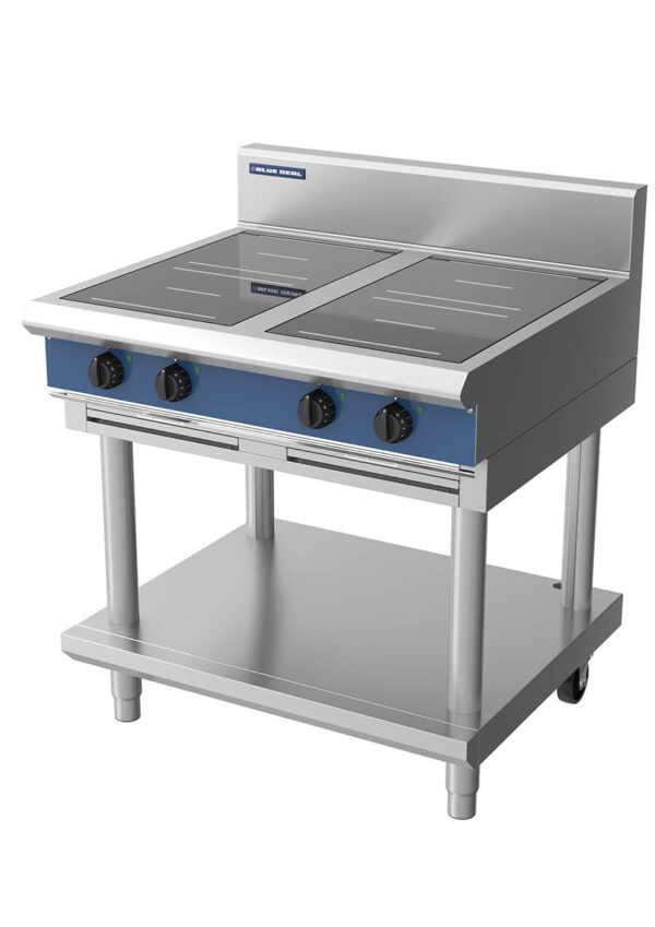 Blue Seal Evolution Series IN514R3-LS 900mm Four Round Zone Induction Cooktop on Leg Stand - Image 3