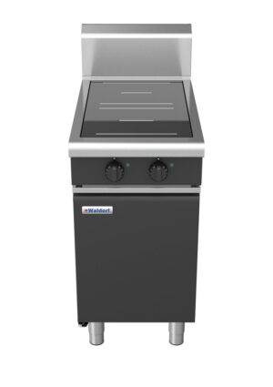 Waldorf BOLD 8200 Series INB8200R3-CD-BLK 450mm Two Round Induction Cooktop on Cabinet Base with Doors in Black